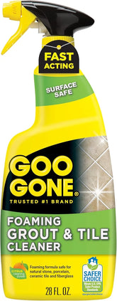 Goo Gone Grout & Tile Cleaner - 28 Ounce - Removes Tough Stains Dirt Caused By Mold Mildew Soap Scum and Hard Water Staining - Safe on Tile Ceramic Porcelain