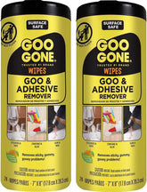 Goo Gone Adhesive Remover Wipes – Removes Stickers, Residue, Grease, Grime, Crayon, Sap, Sticky or Gooey Messes, Pre-Moistened Wipes, 2 Pack, 48 Count