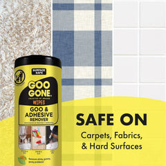 Goo Gone Clean Up Wipes Adhesive Remover - 24 Count - Removes Adhesive Residue Labels Stickers Crayon Tree Sap Gum Masking Tape Glue and More