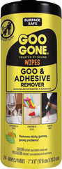 Goo Gone Clean Up Wipes Adhesive Remover - 24 Count - Removes Adhesive Residue Labels Stickers Crayon Tree Sap Gum Masking Tape Glue and More