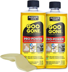 Goo Gone Pro Power Adhesive Remover | Removes Stickers, Goo, Tar, Grease, Great on Tools | Surface Safe, Fresh Citrus Scent - 2 Pack with Scraper Tool, Sticker Lifter